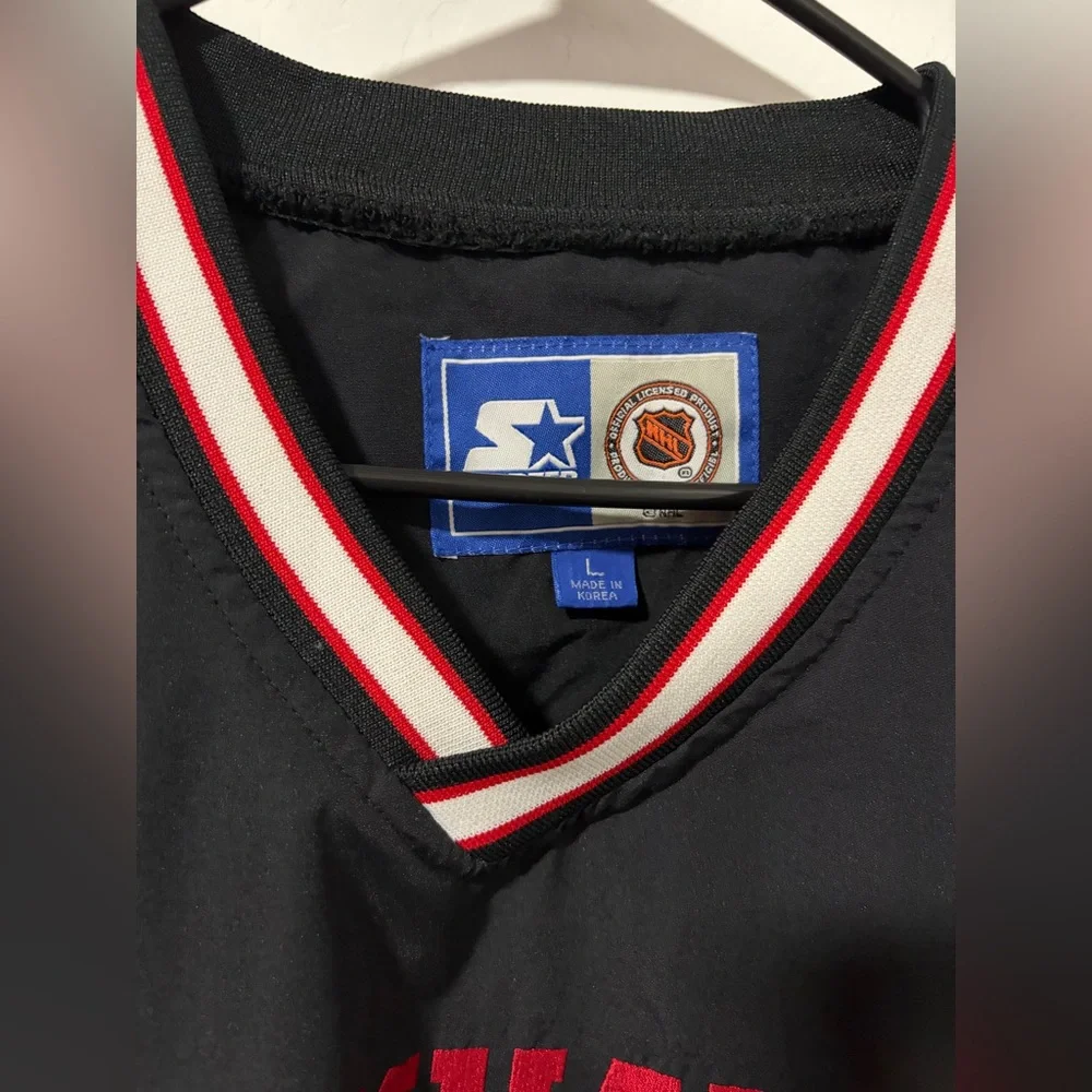 Vintage Chicago Blackhawks Starter Windbreaker Pullover - Mens size Large Korea - Picture 2 of 7